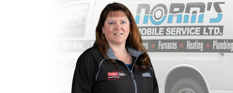 Cathy Williams, Office Administrator at Norm's Plumbing and Heating, Nanaimo