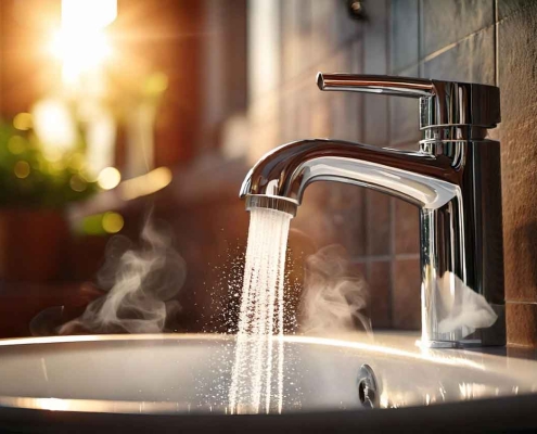 hot water bathroom tap