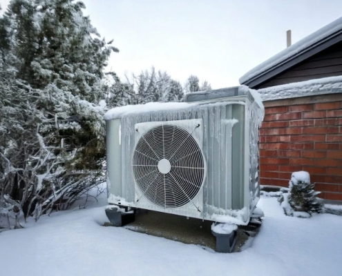 ice covered heat pump