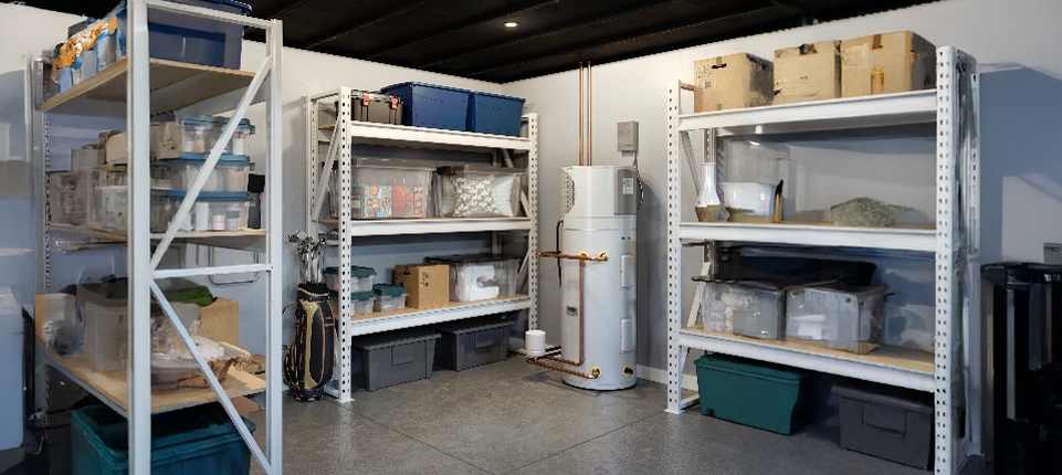 Couple in front of an air conditioner