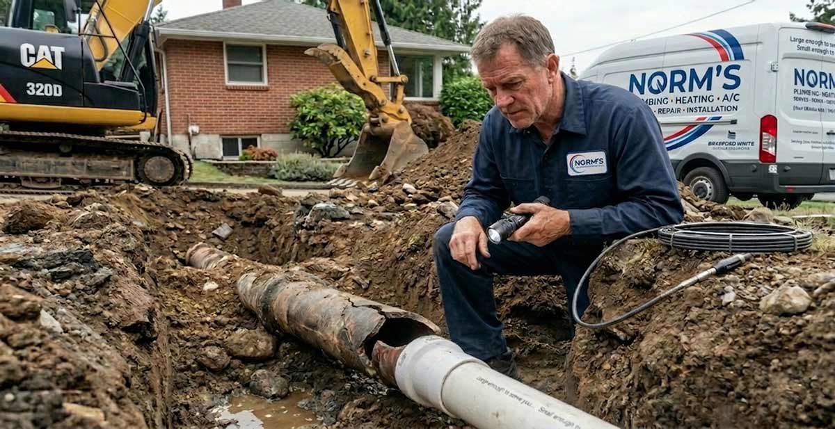 norms services sewage pipe replacement